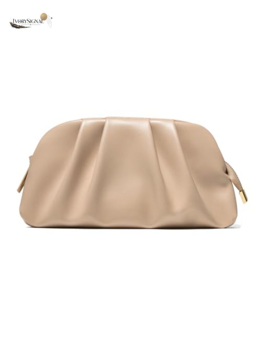 Elegant Vegan Leather Pleated Evening Clutch with Detachable Crossbody Chain